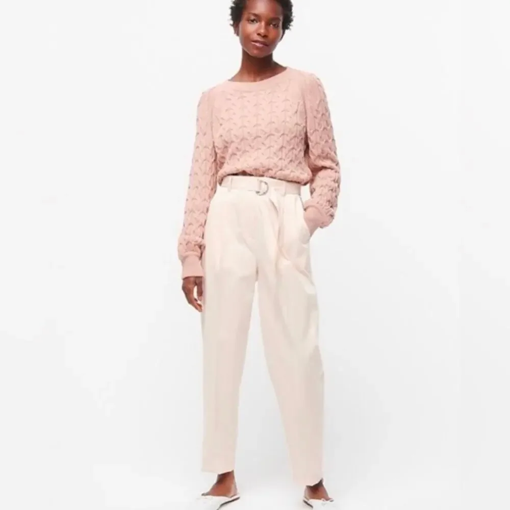 J. Crew Tan Relaxed Fit Cable Knit Sweater - size Small